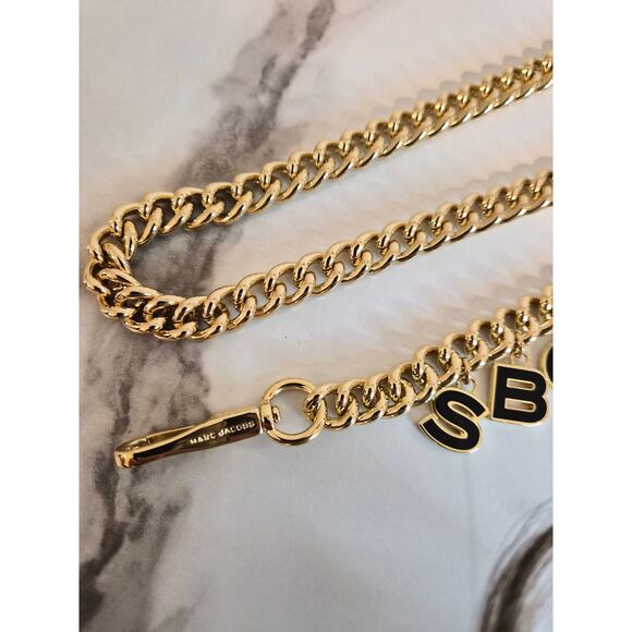 Marc Jacobs Gold Crossbody Chain Strap – Like New, Logo Letter Charm Design - Picture 3 of 4